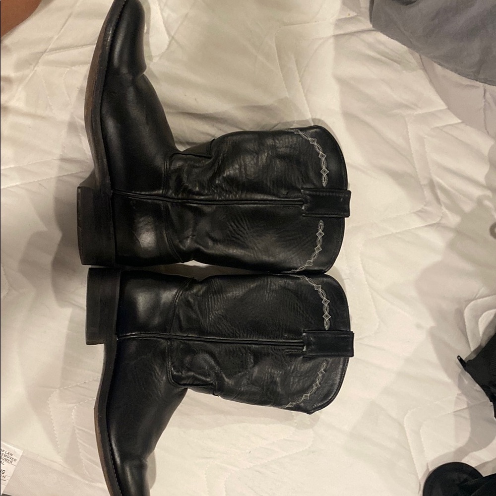 Black Western Vintage Justin Cowboy Boots 6.5